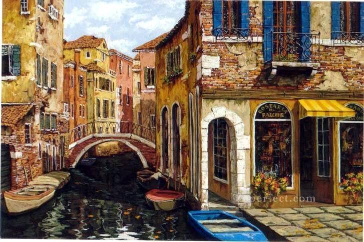 YXJ0436e 印象派ヴェネツィアの風景油絵